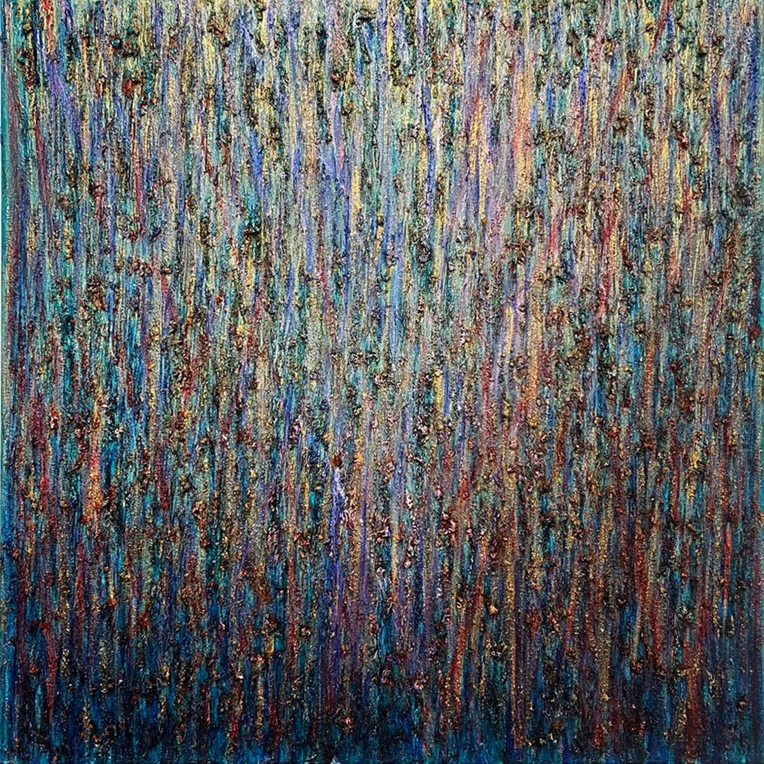 Lara Julian, Coral Garden, 2025–2026, oil on canvas, 100 × 100 cm