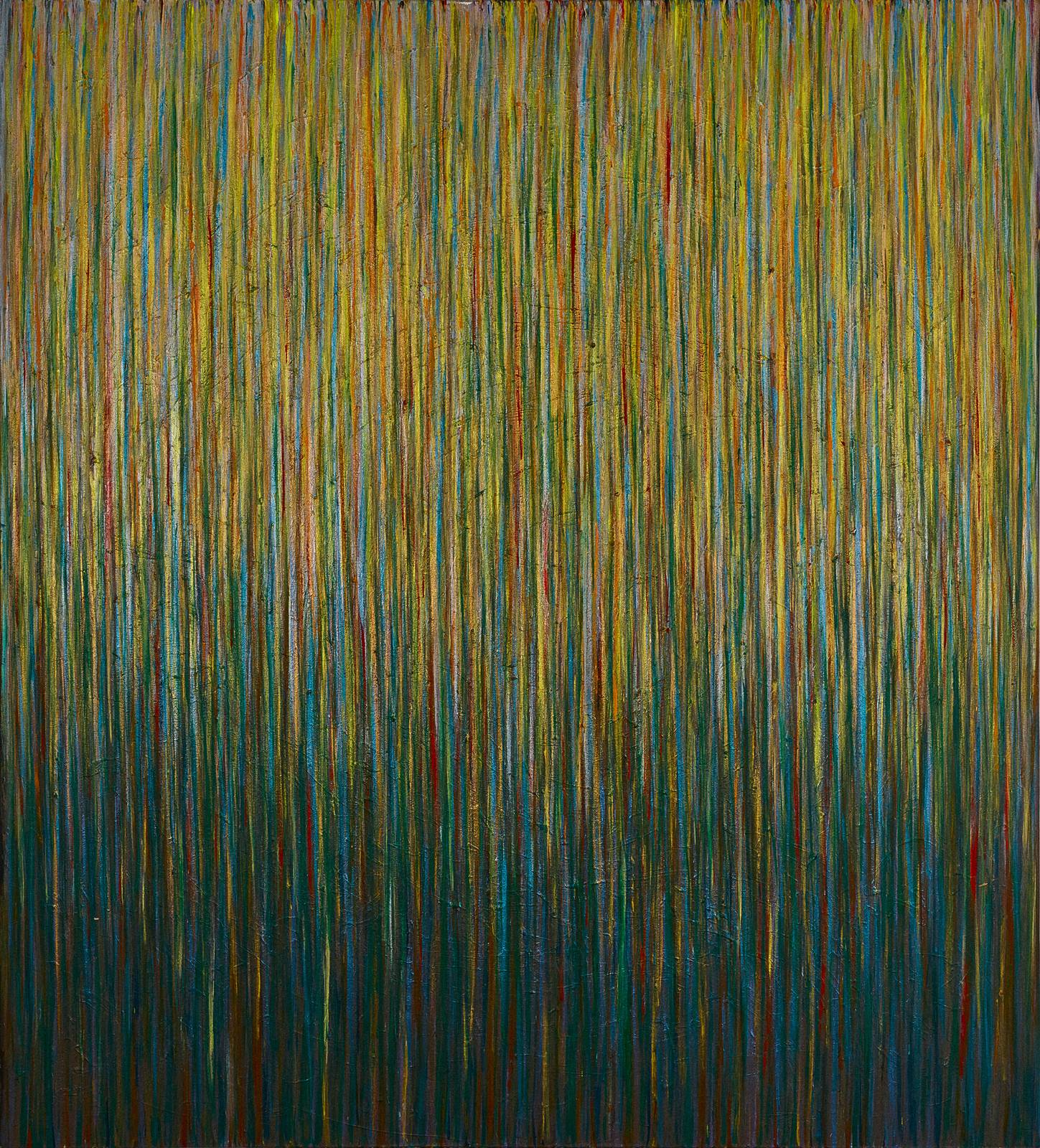 Lara Julian, Ghent Altarpiece: A Chromatic Deconstruction, 2024, acrylic on canvas, 200 × 180 cm